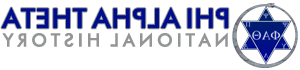 Logo of Phi Alpha Theta, featuring a blue six-pointed star with Greek letters inside, accompanied by the name "Phi Alpha Theta" in blue text.